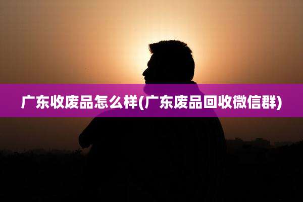 广东收废品怎么样(广东废品回收微信群)