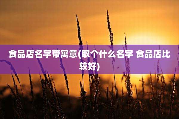 食品店名字带寓意(取个什么名字 食品店比较好)