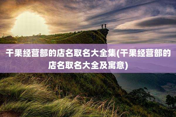 干果经营部的店名取名大全集(干果经营部的店名取名大全及寓意)