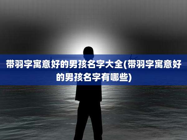 带羽字寓意好的男孩名字大全(带羽字寓意好的男孩名字有哪些)