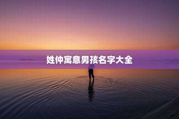 姓仲寓意男孩名字大全