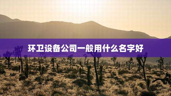 环卫设备公司一般用什么名字好