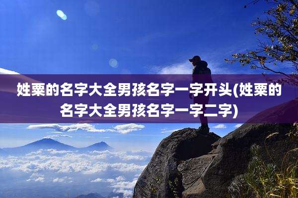 姓粟的名字大全男孩名字一字开头(姓粟的名字大全男孩名字一字二字)