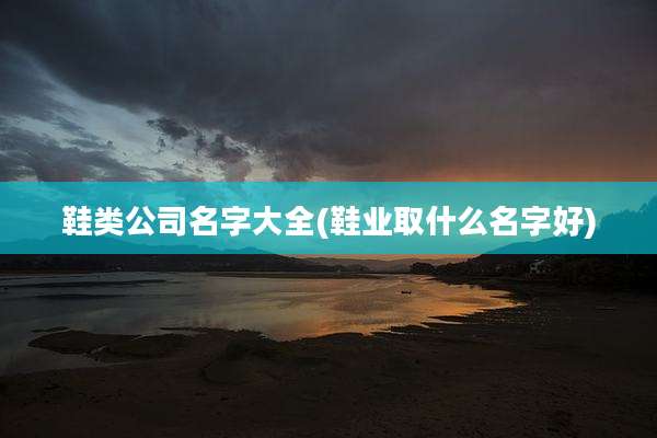 鞋类公司名字大全(鞋业取什么名字好)