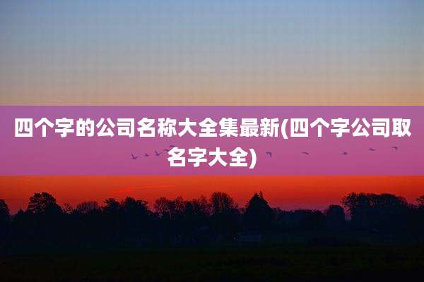 四个字的公司名称大全集最新(四个字公司取名字大全)