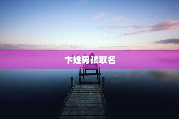 卞姓男孩取名
