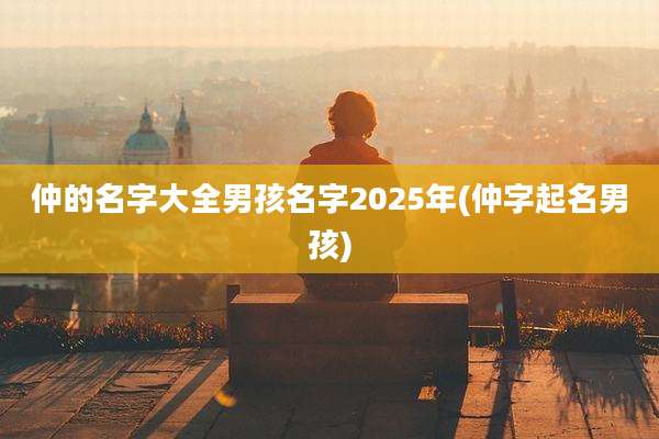 仲的名字大全男孩名字2025年(仲字起名男孩)