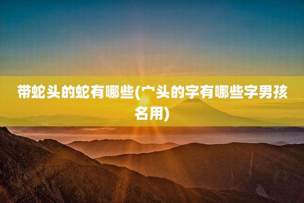 带蛇头的蛇有哪些(宀头的字有哪些字男孩名用)