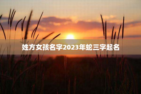 姓方女孩名字2023年蛇三字起名