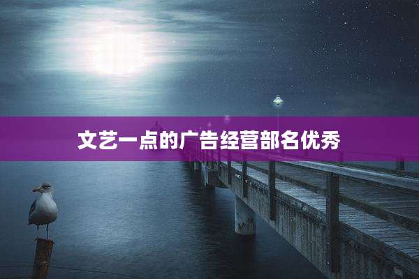 文艺一点的广告经营部名优秀