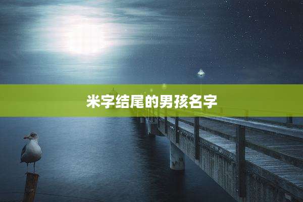米字结尾的男孩名字