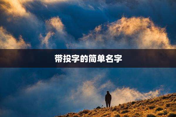带投字的简单名字
