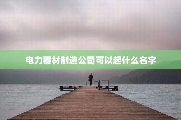 电力器材制造公司可以起什么名字