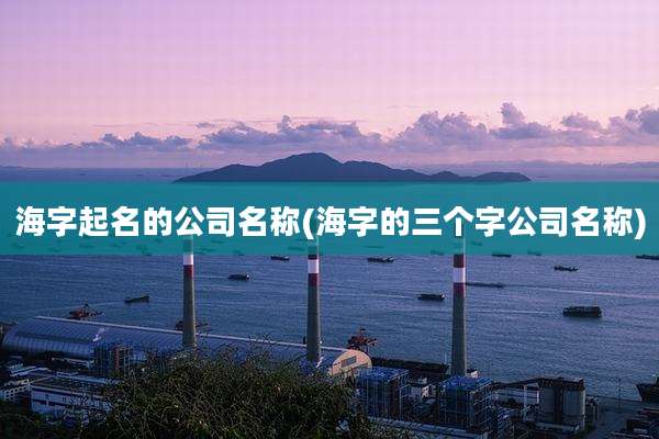 海字起名的公司名称(海字的三个字公司名称)