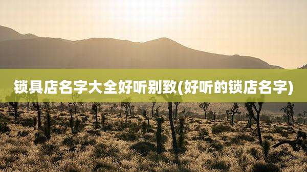 锁具店名字大全好听别致(好听的锁店名字)