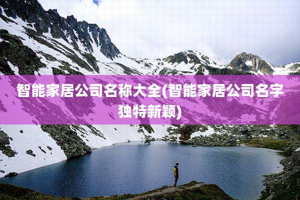 智能家居公司名称大全(智能家居公司名字独特新颖)