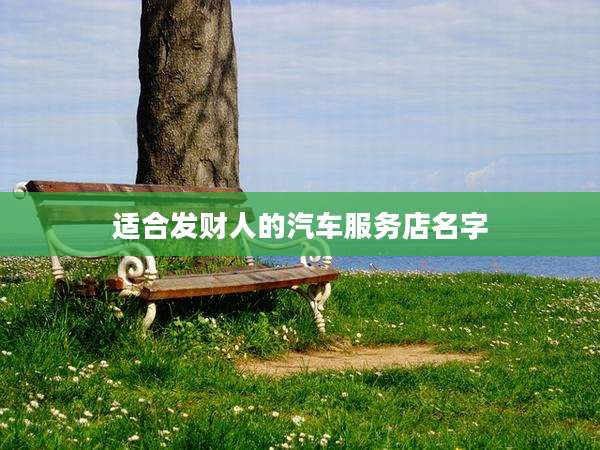 适合发财人的汽车服务店名字