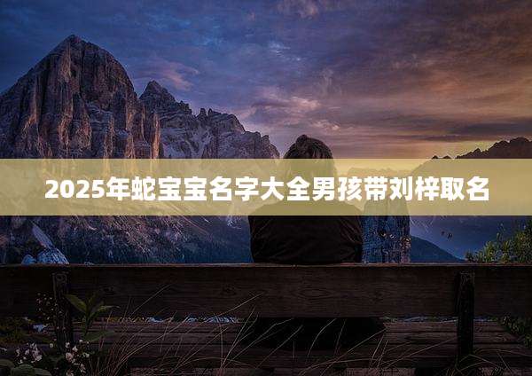 2025年蛇宝宝名字大全男孩带刘梓取名
