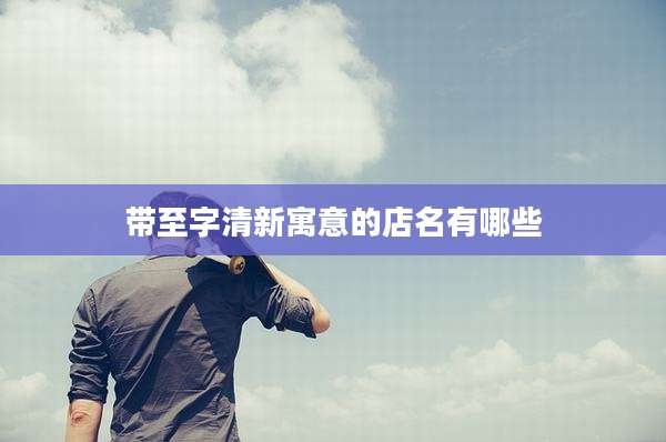 带至字清新寓意的店名有哪些