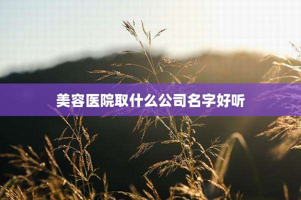 美容医院取什么公司名字好听