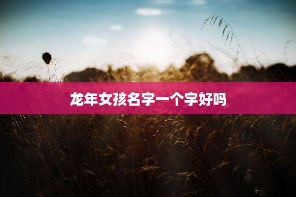 龙年女孩名字一个字好吗