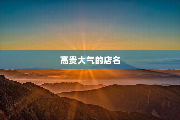 高贵大气的店名