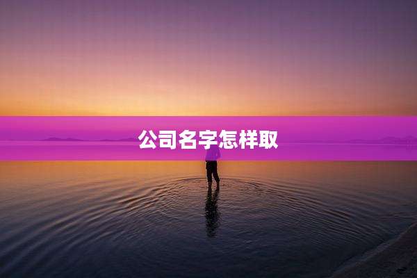 公司名字怎样取