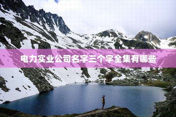 电力实业公司名字三个字全集有哪些