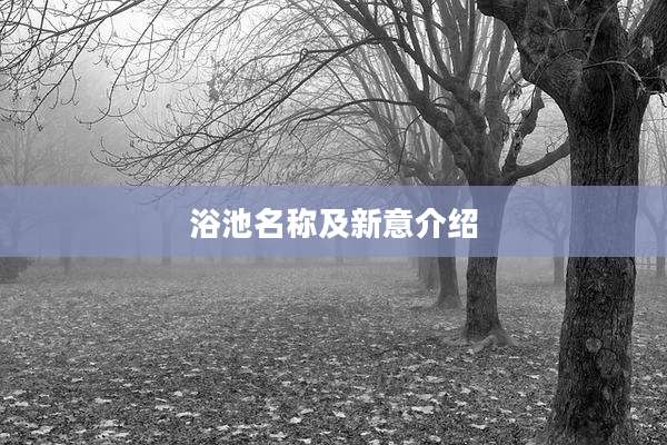浴池名称及新意介绍
