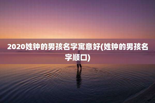 2020姓钟的男孩名字寓意好(姓钟的男孩名字顺口)