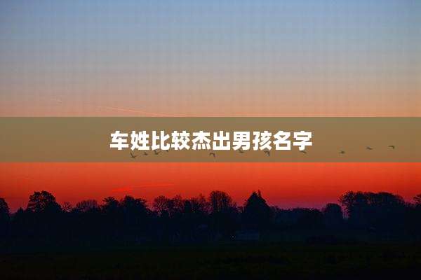 车姓比较杰出男孩名字