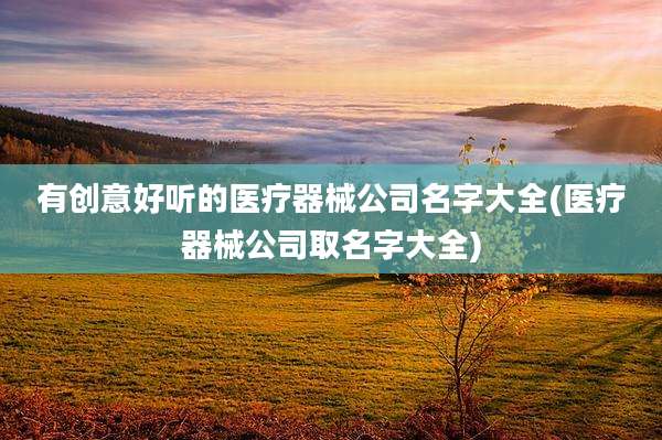有创意好听的医疗器械公司名字大全(医疗器械公司取名字大全)