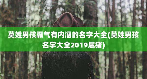 莫姓男孩霸气有内涵的名字大全(莫姓男孩名字大全2019属猪)