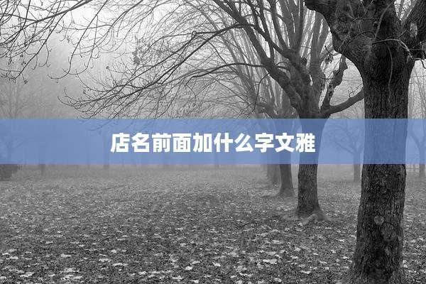 店名前面加什么字文雅