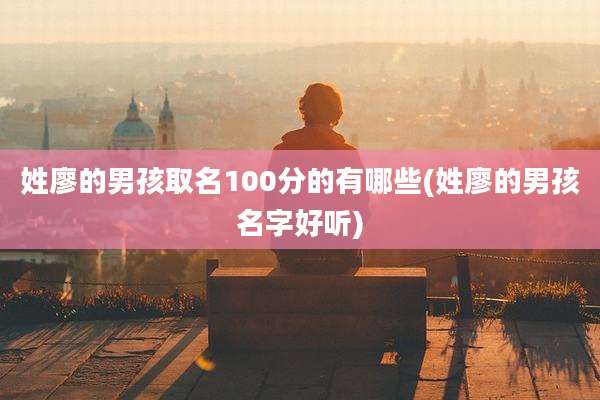 姓廖的男孩取名100分的有哪些(姓廖的男孩名字好听)