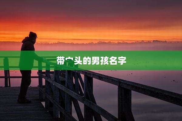 带宀头的男孩名字