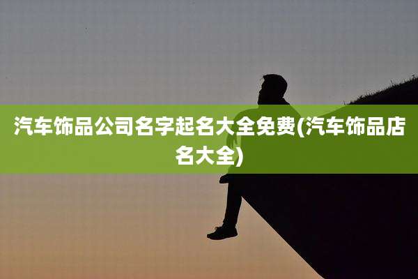 汽车饰品公司名字起名大全免费(汽车饰品店名大全)