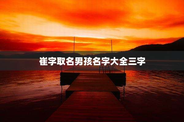 崔字取名男孩名字大全三字