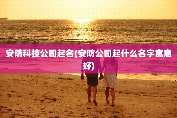 安防科技公司起名(安防公司起什么名字寓意好)