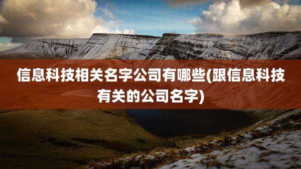 信息科技相关名字公司有哪些(跟信息科技有关的公司名字)