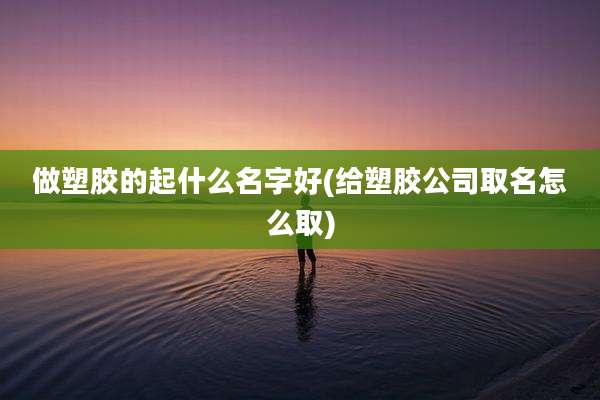 做塑胶的起什么名字好(给塑胶公司取名怎么取)