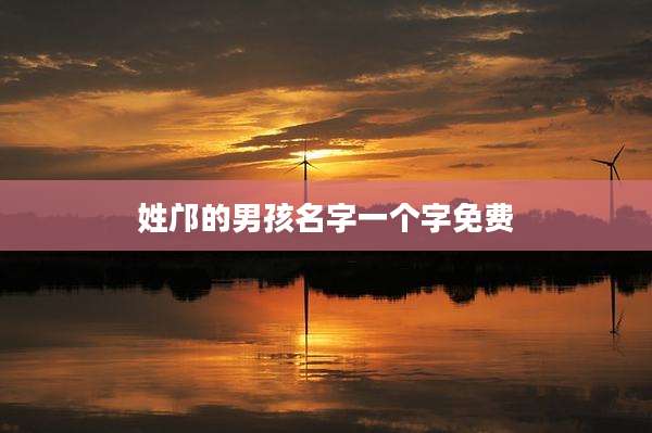 姓邝的男孩名字一个字免费