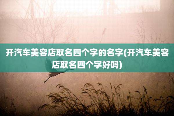 开汽车美容店取名四个字的名字(开汽车美容店取名四个字好吗)