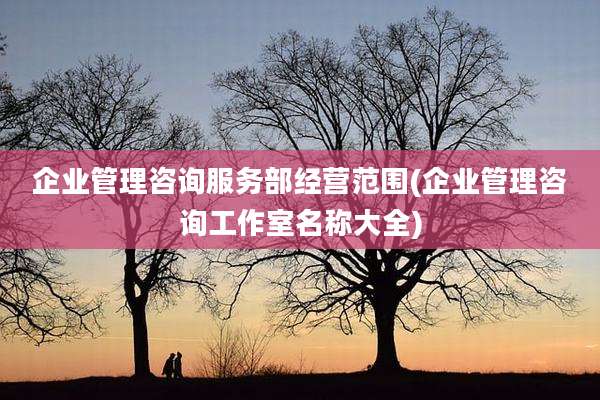 企业管理咨询服务部经营范围(企业管理咨询工作室名称大全)