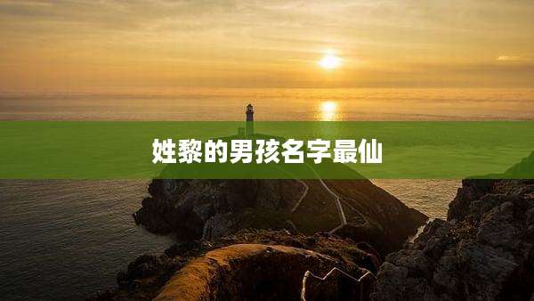 姓黎的男孩名字最仙