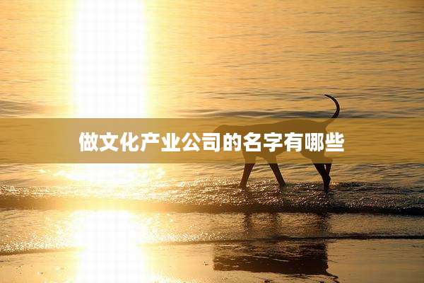 做文化产业公司的名字有哪些