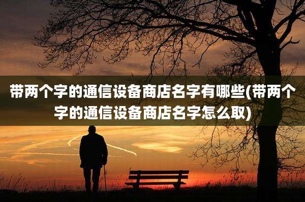 带两个字的通信设备商店名字有哪些(带两个字的通信设备商店名字怎么取)