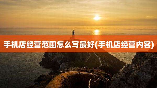 手机店经营范围怎么写最好(手机店经营内容)