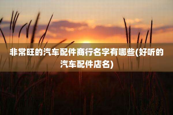 非常旺的汽车配件商行名字有哪些(好听的汽车配件店名)
