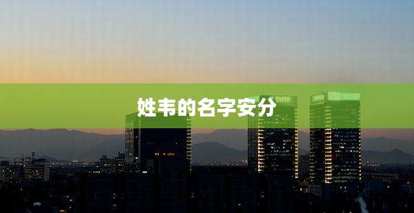 姓韦的名字安分